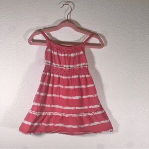 Pink White Toddler Girls Faded Glory Size 4T Pink White Sleeveless Tie Dye Dress